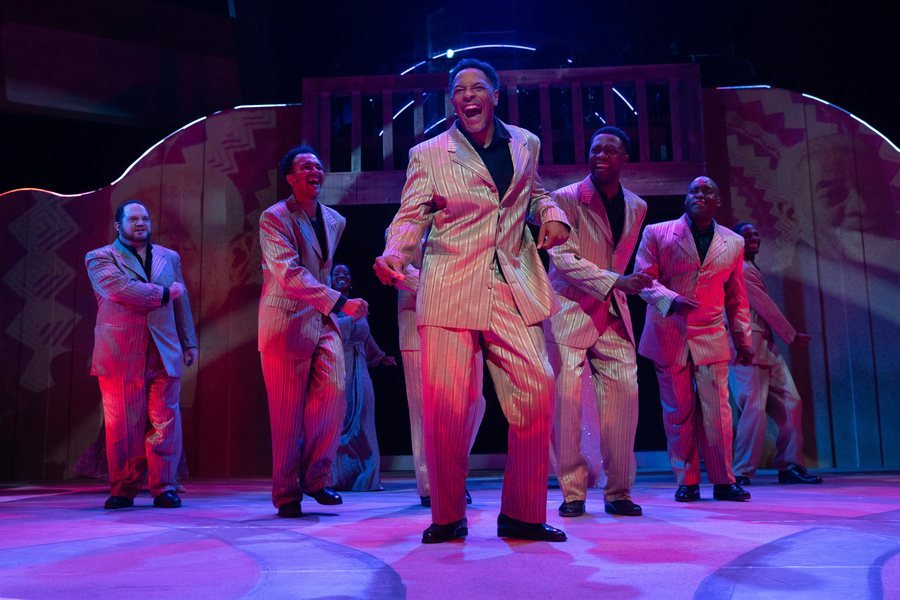 Robert Reddrick's band and cast in performance at the Black Ensemble Theater